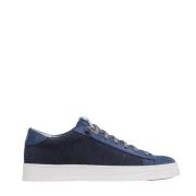 Blauwe Suède Sneakers met Geperforeerd Logo P448 , Blue , Heren