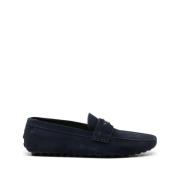 Blauwe Leren Loafers Casual Flats Roberto Cavalli , Blue , Heren