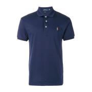 Blauwe Gebreide Korte Mouw Polo Shirt Polo Ralph Lauren , Blue , Heren