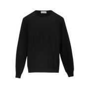 Merino wol ronde hals trui Filippo De Laurentiis , Black , Heren