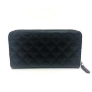 Pre-owned Leather wallets Chanel Vintage , Black , Dames