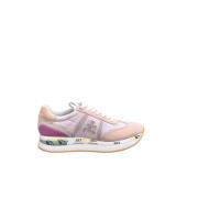 Geveterde sneakers voor casual glam look Premiata , Pink , Dames