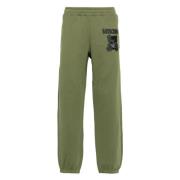 Groene Katoenen Casual Activewear Broek Moschino , Green , Heren