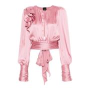 Mouwloze Top Polyester Samenstelling Pinko , Pink , Dames