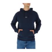 Logo Hoodie Donkerblauwe Sweatshirt Hugo Boss , Blue , Heren