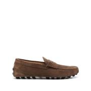 Bruine Suède Loafers Platte Schoenen Tod's , Brown , Heren