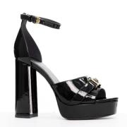 Pre-owned Leather heels Versace Pre-owned , Black , Dames