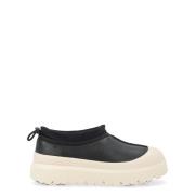 Zwarte leren hybride weerslippers UGG , Black , Heren