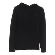 Zwarte Gebreide Hoodie Sweatshirt MC2 Saint Barth , Black , Dames