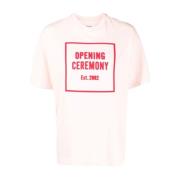 Casual Roze Korte Mouw T-shirt Opening Ceremony , Pink , Dames