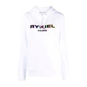 Casual Wit Katoenen Hoodie Sweater Sonia Rykiel , White , Dames