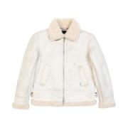 Witte Schapenvacht Jas Urban Stijl Gianni Lupo , White , Heren