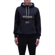 Zwarte Hoodie Winter Stijl Iconisch Vlag Napapijri , Black , Heren