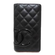 Pre-owned Leather wallets Chanel Vintage , Black , Dames