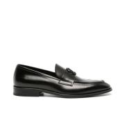 Zwarte leren casual loafers Roberto Cavalli , Black , Heren