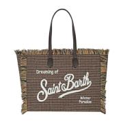 Pied-de-poule Vanity Tas met Franjes MC2 Saint Barth , Multicolor , Da...