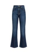 Blauwe Bootcut Stretch Denim Jeans Pinko , Blue , Dames