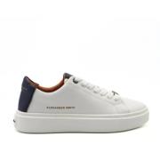 Witte Sneakers met Blauwe Leren Accenten Alexander Smith , White , Her...