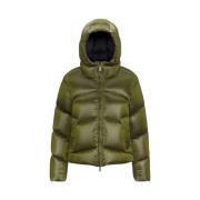 Groene Iridescent Nylon Donsjas K-Way , Green , Dames