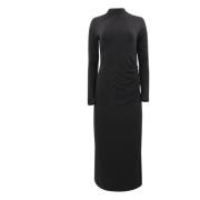 Gerimpelde Maxi Jurk in Zwart Vince , Black , Dames