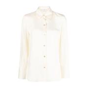 Elegante Beige Zijde Viscose Blouse Vince , Beige , Dames