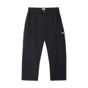 Zwarte Cargo Baggy Twill Broek Obey , Black , Heren