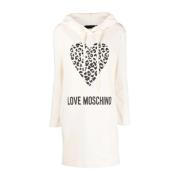 Casual Witte Midi Jurk Love Moschino , White , Dames