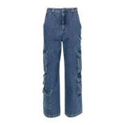 Blauwe Cargo Straight Jeans Axel Arigato , Blue , Dames