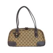 Pre-owned Canvas handbags Gucci Vintage , Beige , Dames