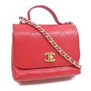 Pre-owned Leather chanel-bags Chanel Vintage , Red , Dames