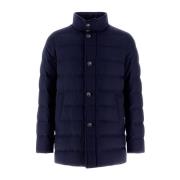 Cashmere Mix Carcoat Herno , Blue , Heren