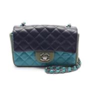 Pre-owned Leather shoulder-bags Chanel Vintage , Blue , Dames