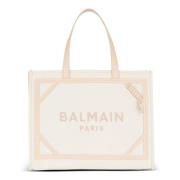 Casual canvas tote tas in beige Balmain , Beige , Dames