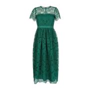 Elegante Groene Bloemen Guipure Midi Jurk Self Portrait , Green , Dame...