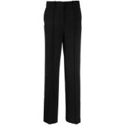 Zwarte Wollen Geweven Casual Broek Calvin Klein , Black , Dames