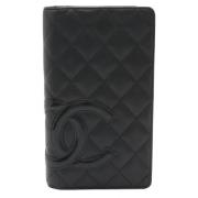 Pre-owned Leather wallets Chanel Vintage , Black , Dames