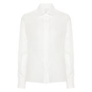 Wit Geborduurd Lang Shirt Eleventy , White , Dames