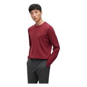 Geborduurd Logo Crew Neck Sweater Hugo Boss , Red , Heren