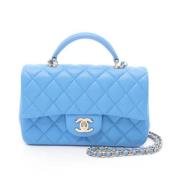 Pre-owned Leather chanel-bags Chanel Vintage , Blue , Dames