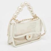 Pre-owned Leather shoulder-bags Chanel Vintage , White , Dames