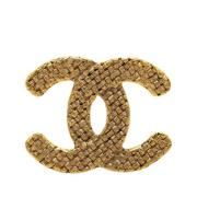 Pre-owned Metal brooches Chanel Vintage , Yellow , Dames