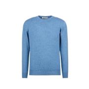 Kasjmier Crew Neck Sweater Blauw Piacenza 1733 , Blue , Heren