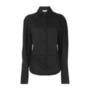 Casual Langemouw Zwart Katoenen Shirt The Attico , Black , Dames