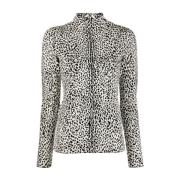 Multicolor Cheetah Jacquard Turtleneck Sweater Proenza Schouler , Mult...