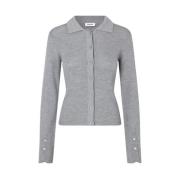 Grijze Melange Cardigan met Uitlopende Mouwen Modström , Gray , Dames