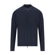 Navy Blauwe Geribbelde Vest Emporio Armani , Blue , Heren