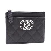 Pre-owned Leather wallets Chanel Vintage , Black , Dames