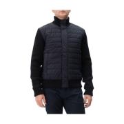 Licht Nylon Stretch Bomber Resort Gebreid Herno , Black , Heren