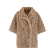 Imitatiebont Dubbel-Borst Jas Chantilly Herno , Beige , Dames