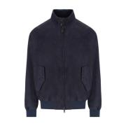 Navy Blauw Suède Bomberjack Baracuta , Blue , Heren